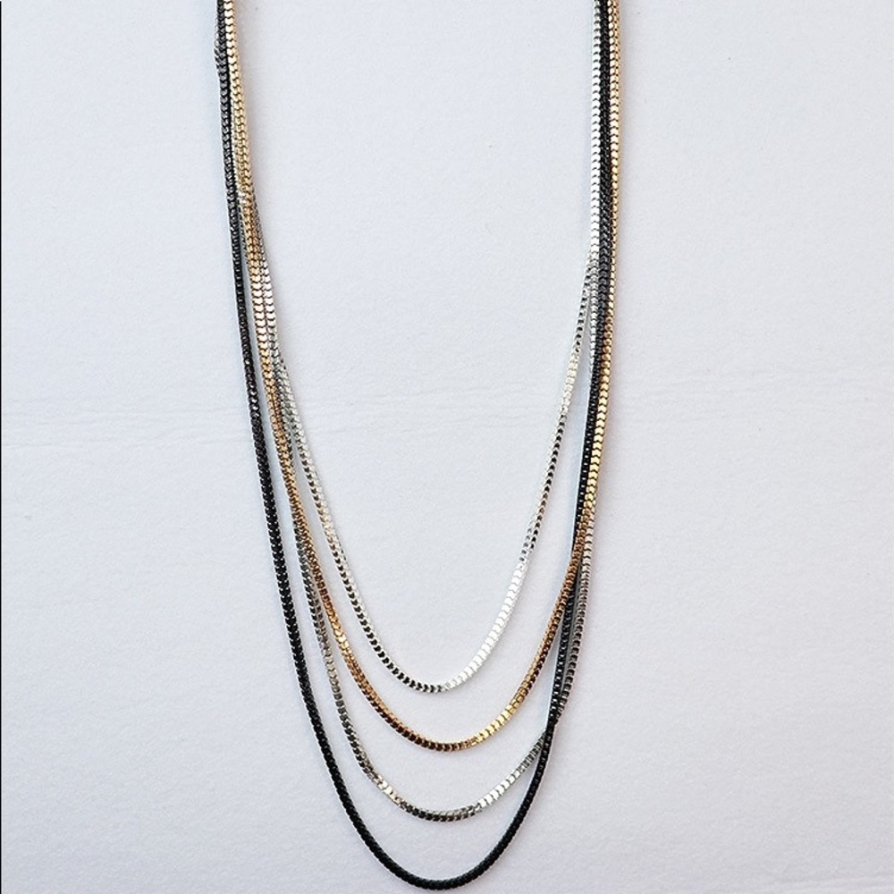 Metal Chrome chain statement necklaces NWT